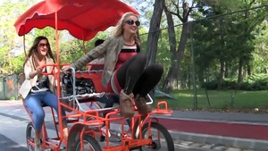 EuroSexParties: Alice Romain wearing shorts with Coco Demal