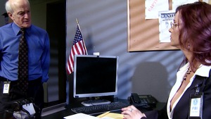 Big Tits at Work - Brown hair Syren De Mer really likes facial