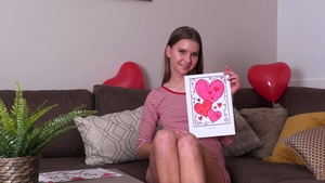 Nubiles: Solo shaved Jeva in thong brunette pussy fuck