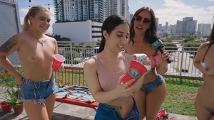 Money Talks: Bald Sawyer Cassidy POV flashing outdoors